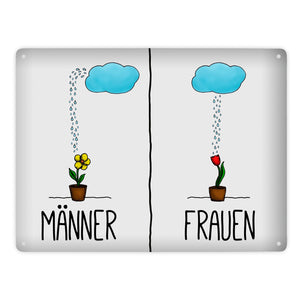 Metallschild mit Regenwolke Motiv - Toilettenschild