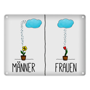 Metallschild mit Regenwolke Motiv - Toilettenschild