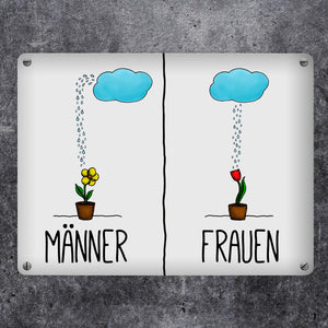 Metallschild mit Regenwolke Motiv - Toilettenschild