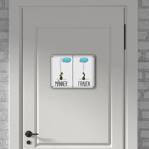Metallschild mit Regenwolke Motiv - Toilettenschild