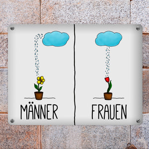 Metallschild mit Regenwolke Motiv - Toilettenschild