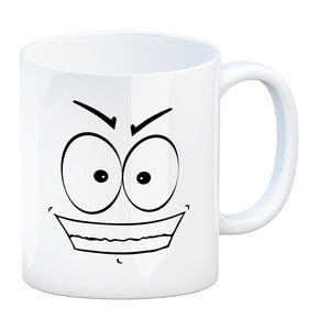 Tassengesichter Kaffeebecher mit gehässiges Gesicht Motiv
