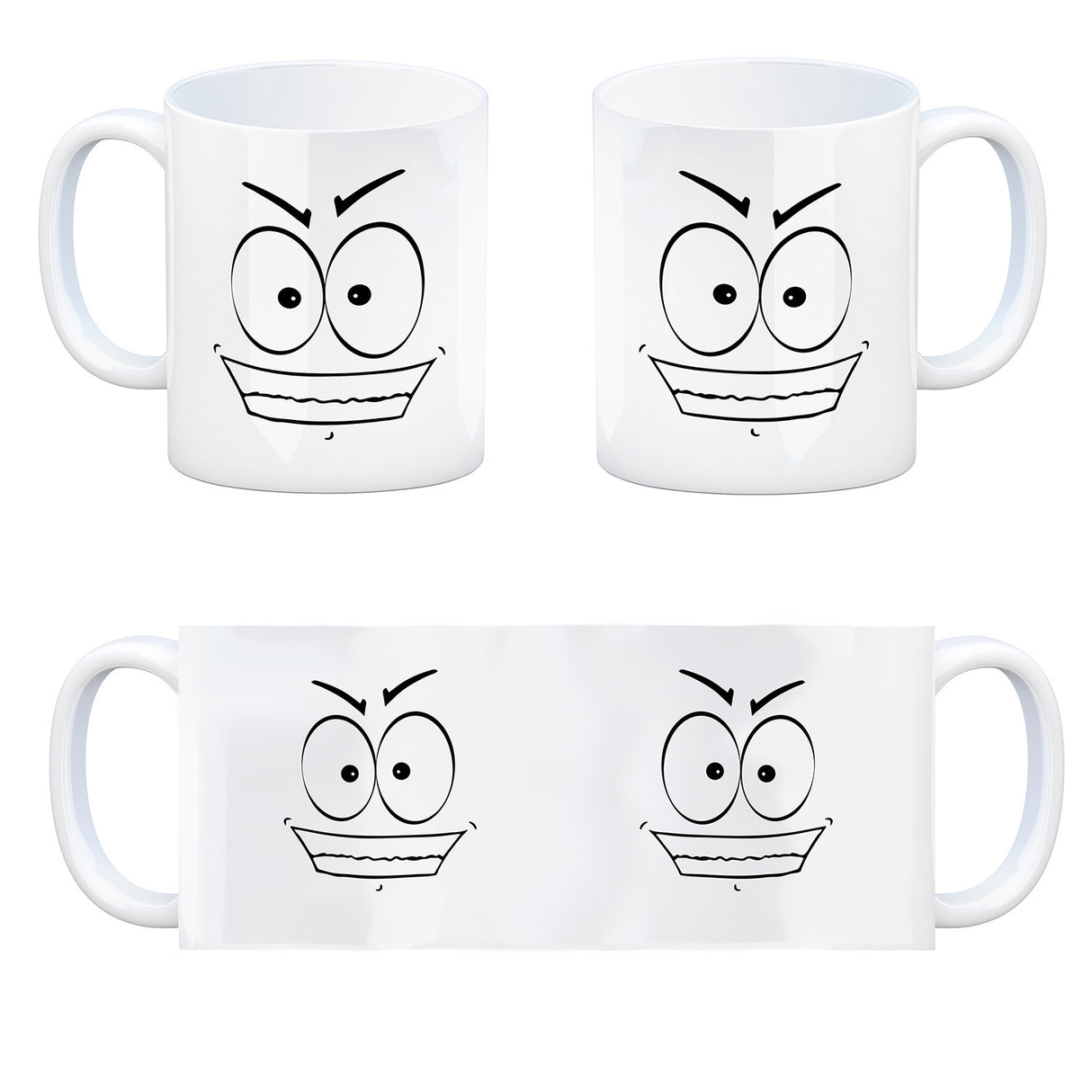 Tassengesichter Kaffeebecher mit gehässiges Gesicht Motiv