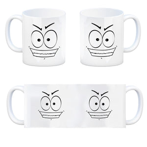 Tassengesichter Kaffeebecher mit gehässiges Gesicht Motiv