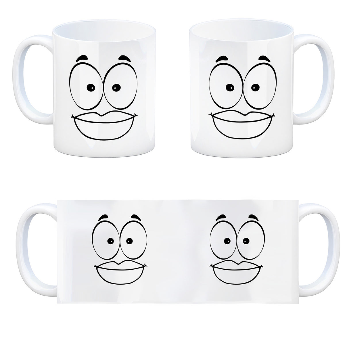 Tassengesichter Kaffeebecher mit lächelndes Gesicht Motiv
