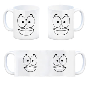 Tassengesichter Kaffeebecher mit lächelndes Gesicht Motiv