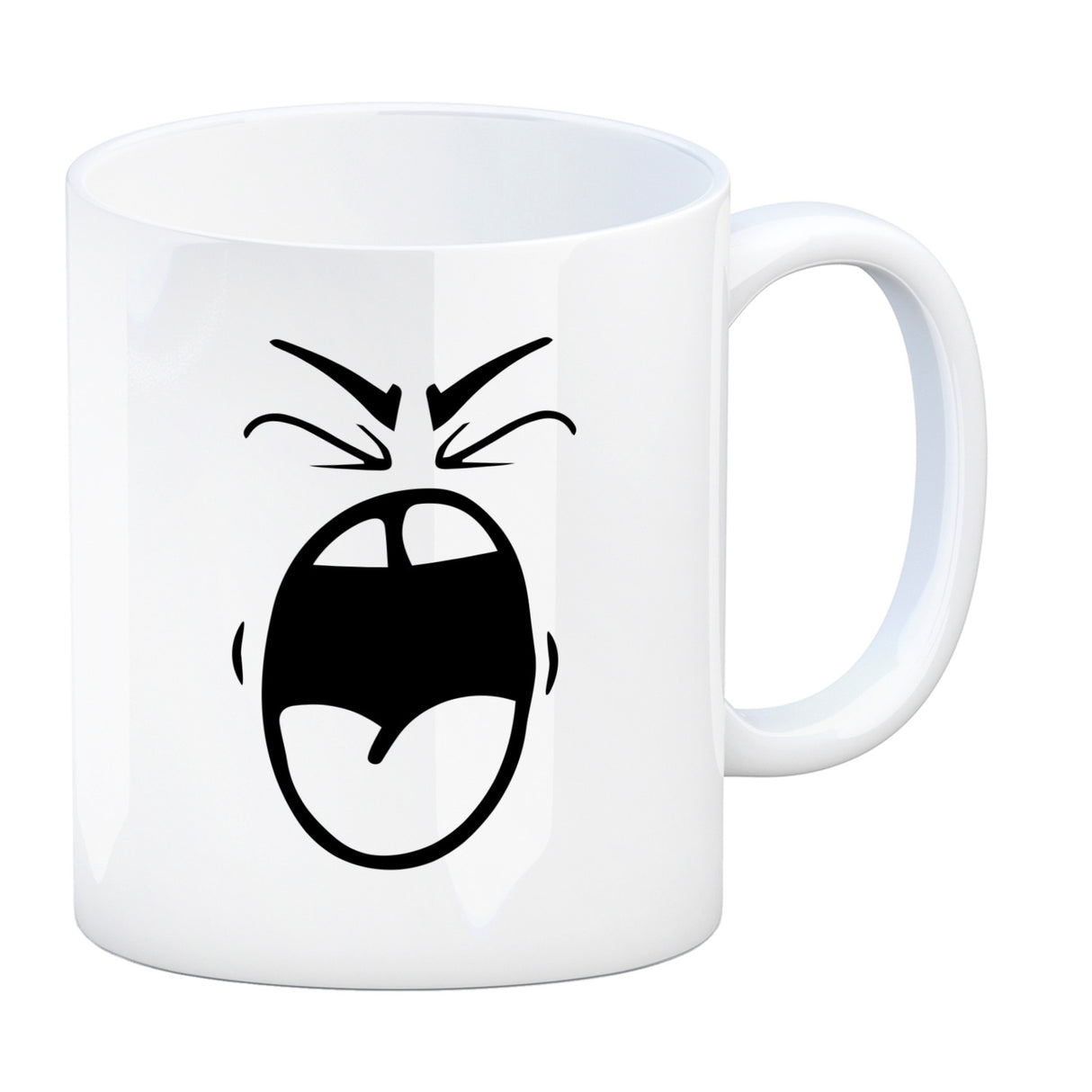 Tassengesichter Kaffeebecher mit schreiendes Gesicht Motiv