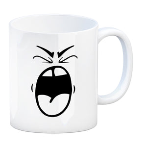 Tassengesichter Kaffeebecher mit schreiendes Gesicht Motiv