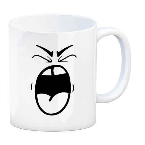 Tassengesichter Kaffeebecher mit schreiendes Gesicht Motiv