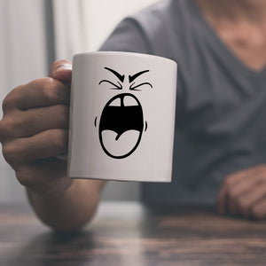 Tassengesichter Kaffeebecher mit schreiendes Gesicht Motiv