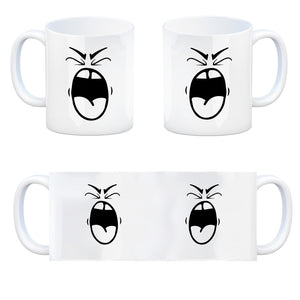 Tassengesichter Kaffeebecher mit schreiendes Gesicht Motiv