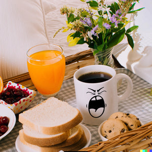 Tassengesichter Kaffeebecher mit schreiendes Gesicht Motiv