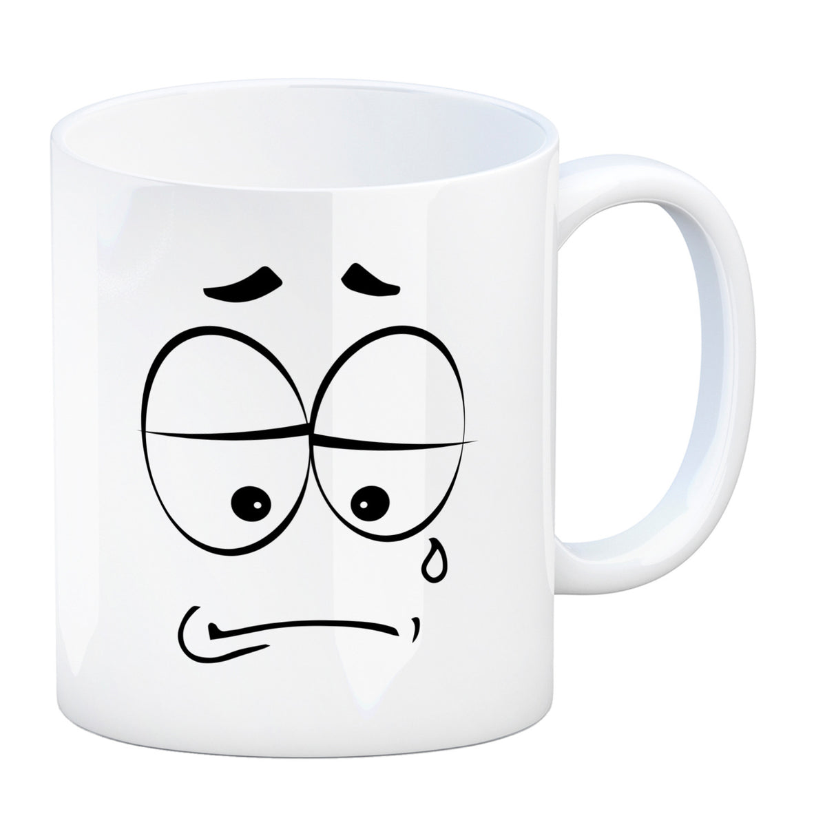 Tassengesichter Kaffeebecher mit trauriges Gesicht Motiv