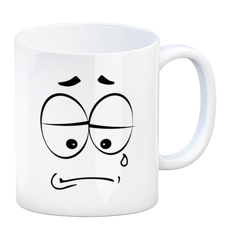 Tassengesichter Kaffeebecher mit trauriges Gesicht Motiv