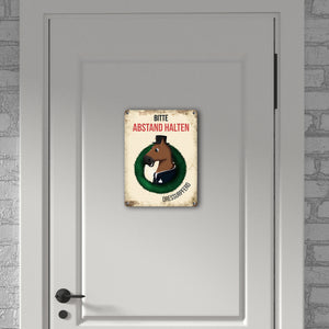 Metallschild mit Dressurpferd - Hängerschild, Anhängerschild