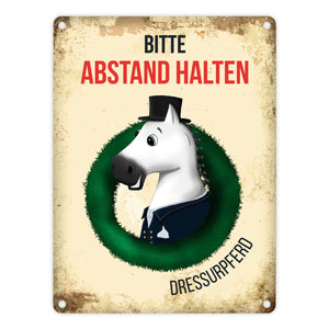 Metallschild mit Dressurpferd - Hängerschild, Anhängerschild