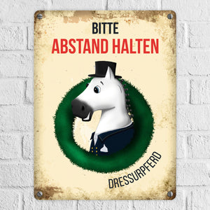 Metallschild mit Dressurpferd - Hängerschild, Anhängerschild