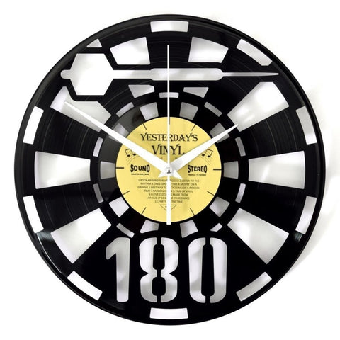 Darts 180 Vinyl Wanduhr aus einer echten Schallplatte