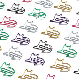 Katzen Büroklammer in bunten Farben Tier Motiv Briefklammer im 50er Set