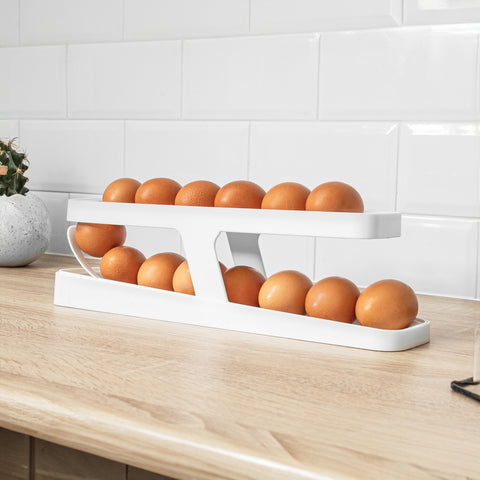Eierhalter für Kühlschrank Organizer automatisch rollender Eierspender für 12-14 Eier