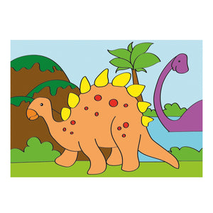 Dinosaurier Malset für Kinder mit 3 Leinwänden, 12 Farben und Pinsel