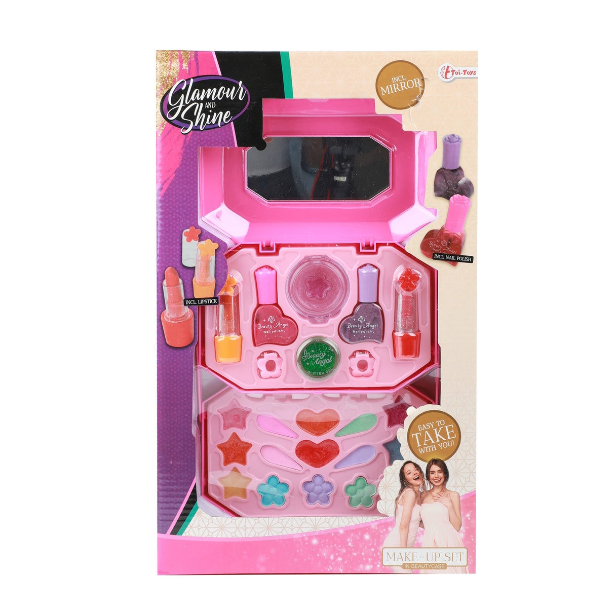 Spielzeug Schminkkoffer für Mädchen mit Lippenstift, Nagellack und Spiegel