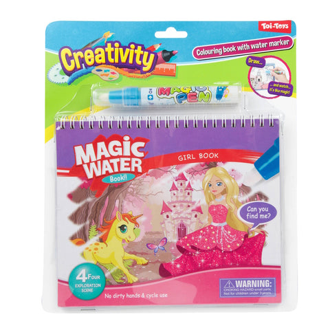 Prinzessin Wassermalbuch mit Wasserstift und vier Entdeckerszenen zum Wiederverwenden