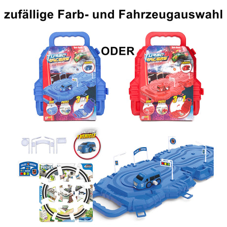 Spielzeug Rennwagen-Set mit Strecke und Zubehör in zufälliger Variante