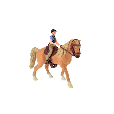 Spielzeug Pferd und Reiter Set mit Zäunen, Fresstrog und Zubehör