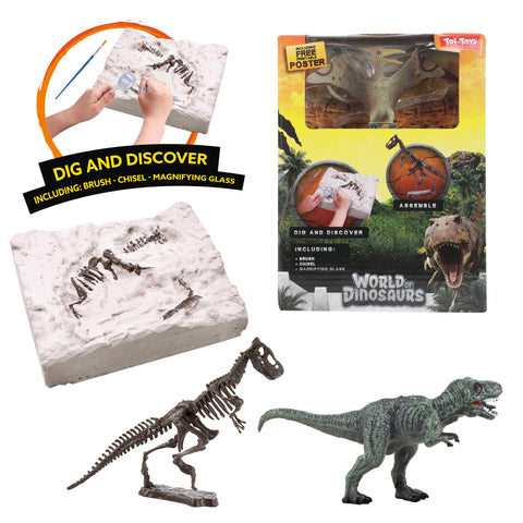 Dinosaurier Ausgrabungsset mit Dinofigur und Skelett in zufälliger Variante