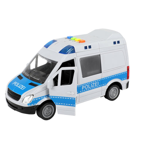 Polizei Van Spielzeugauto Polizeibus Automodell mit Friktionsmotor, Licht und Ton