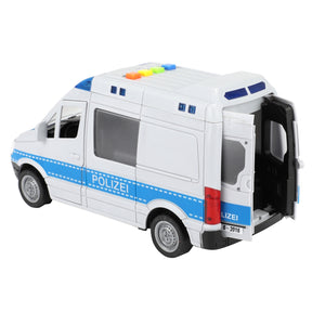 Polizei Van Spielzeugauto Polizeibus Automodell mit Friktionsmotor, Licht und Ton