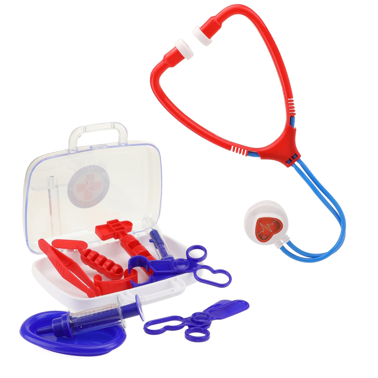 Arztkoffer Spielzeug für Kinder Doktorkoffer mit 10 Werkzeugen in Weiß oder Rot