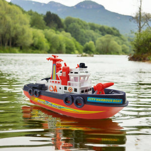 Feuerwehrlöschboot Badewannenspielzeug Feuerwehr-Boot mit Löschfunktion
