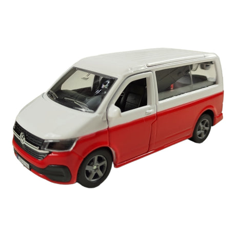 Volkswagen Camper Modellauto VW-Van mit Aufstelldach und Pull Back Motor