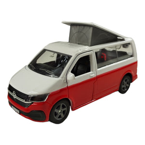 Volkswagen VW Camper Modellauto VW-Van mit Aufstelldach und Pull Back Motor