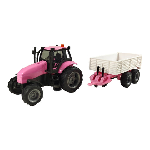 Spielzeugtraktor mit Anhänger Traktor in pink Spielzeug mit Licht und Sound