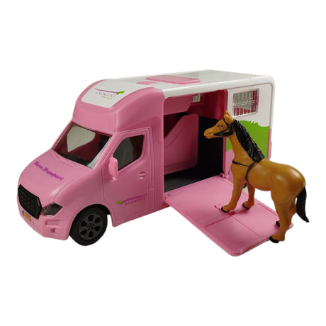 Anemone rosa Pferdetransporter mit Pferd Spielzeugauto mit Licht und Sound