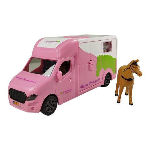Anemone rosa Pferdetransporter mit Pferd Spielzeugauto mit Licht und Sound