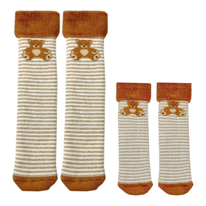 Teddybär Socken Cucamelon Kuschelsocken für Mama und Kind in 38-40 & 1-4 Jahre (2 Paare)