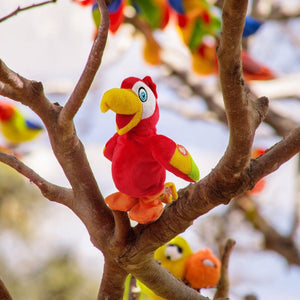 Sprechender Papagei in rot mit Bewegungs- und Nachsprechfunktion