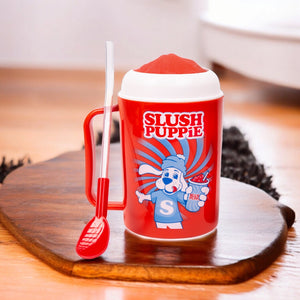 SLUSH PUPPiE Slushie Maker Slush-Eis Becher Starter Set mit Kirschsirup