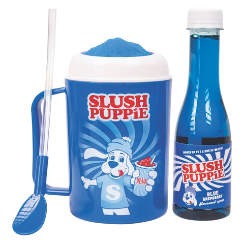 SLUSH PUPPiE Slushie Maker Slush-Eis Becher Starter Set mit blaue Himbeere Sirup