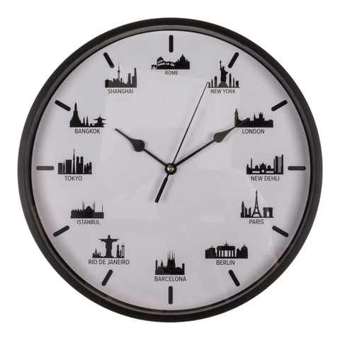Skyline Wanduhr Großstädte Wohnzimmeruhr