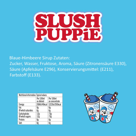 SLUSH PUPPiE Slushie Maker Slush-Eis Becher Starter Set mit blaue Himbeere Sirup