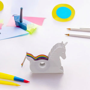 Einhorn Klebebandabroller Unicorn Abroller mit Regenbogen-Klebeband