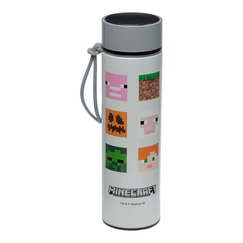 Minecraft Gesichter Trinkflasche mit digitalem Thermometer