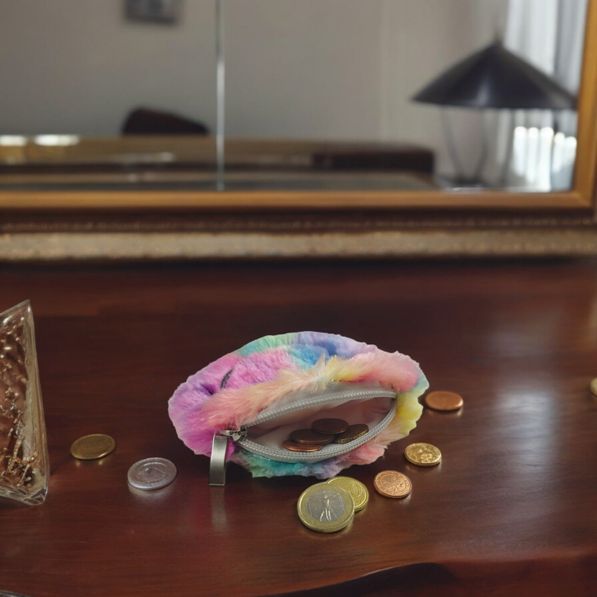 Regenbogen Emoticon Gesicht Geldbeutel bunte Mini Tasche