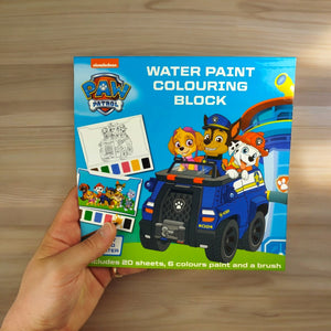 Paw Patrol Wasserfarben Malbuch mit 20 Seiten, Pinsel und Farben