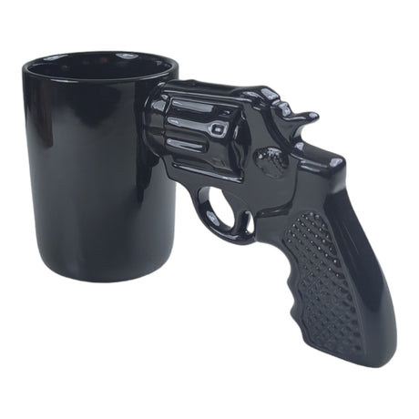 Revolver Kaffeebecher - Pistolen-Tasse in Schwarz